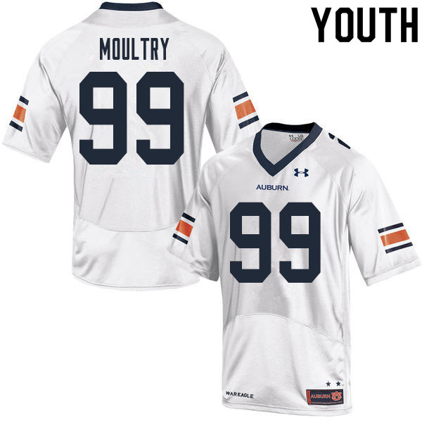 Youth #99 T.D. Moultry Auburn Tigers College Football Jerseys Sale-White